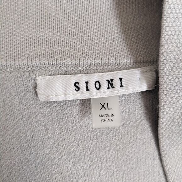 SIONI Knit Gray Collared Button Up Relaxed Sweater XL - Picture 5 of 5